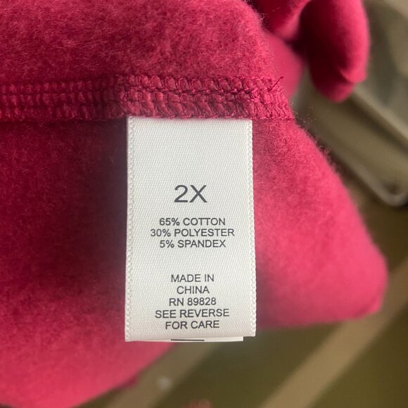 Logo by Lori Goldstein Lounge Size 2x Brushed Terry Hooded Tunic Sweatshirt Red - Picture 5 of 6